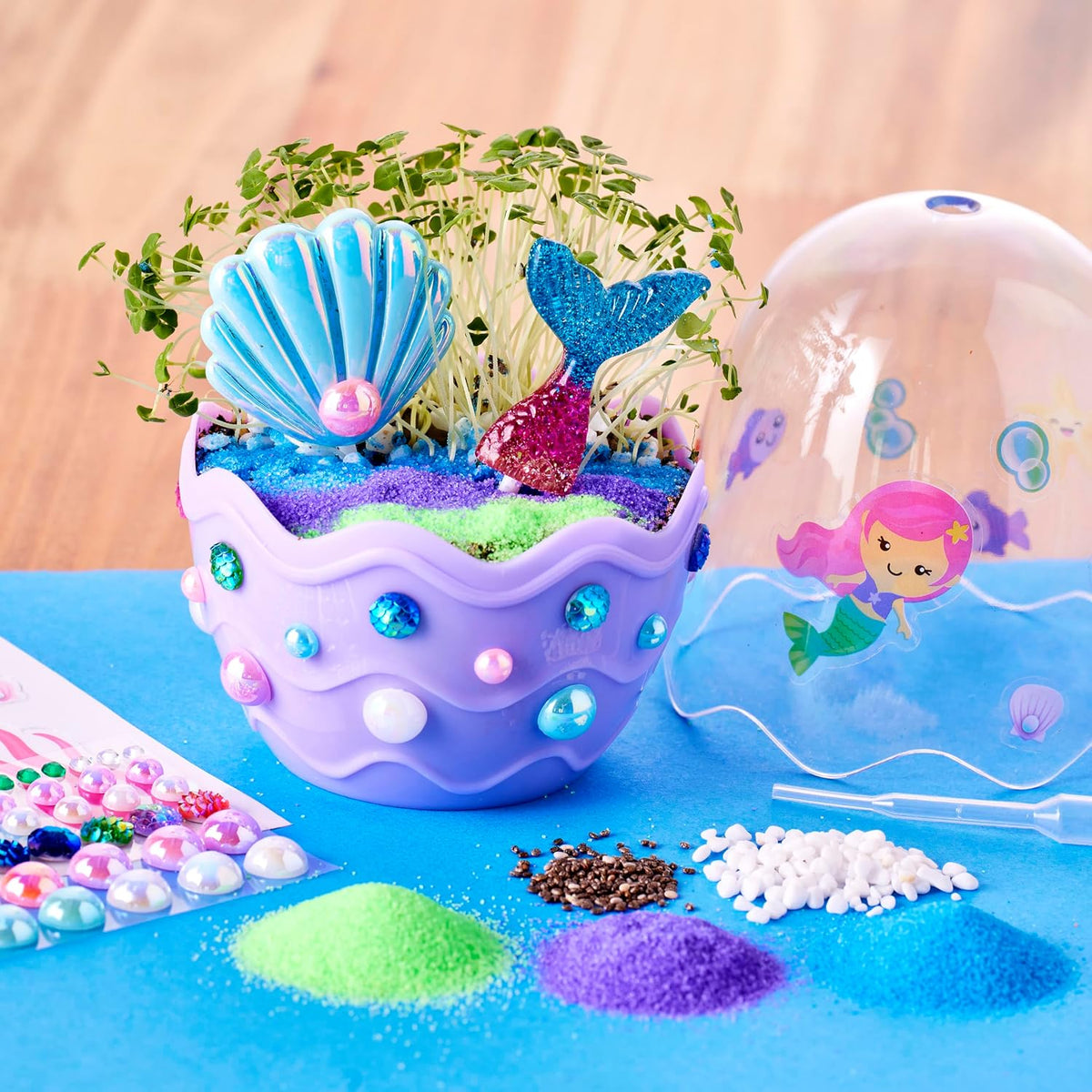 Mini Garden: Mermaid Terrarium Kit - Mermaid Gifts for Girls, Crafts and Toys, Stocking Stuffers for Kids (Ages 6+)