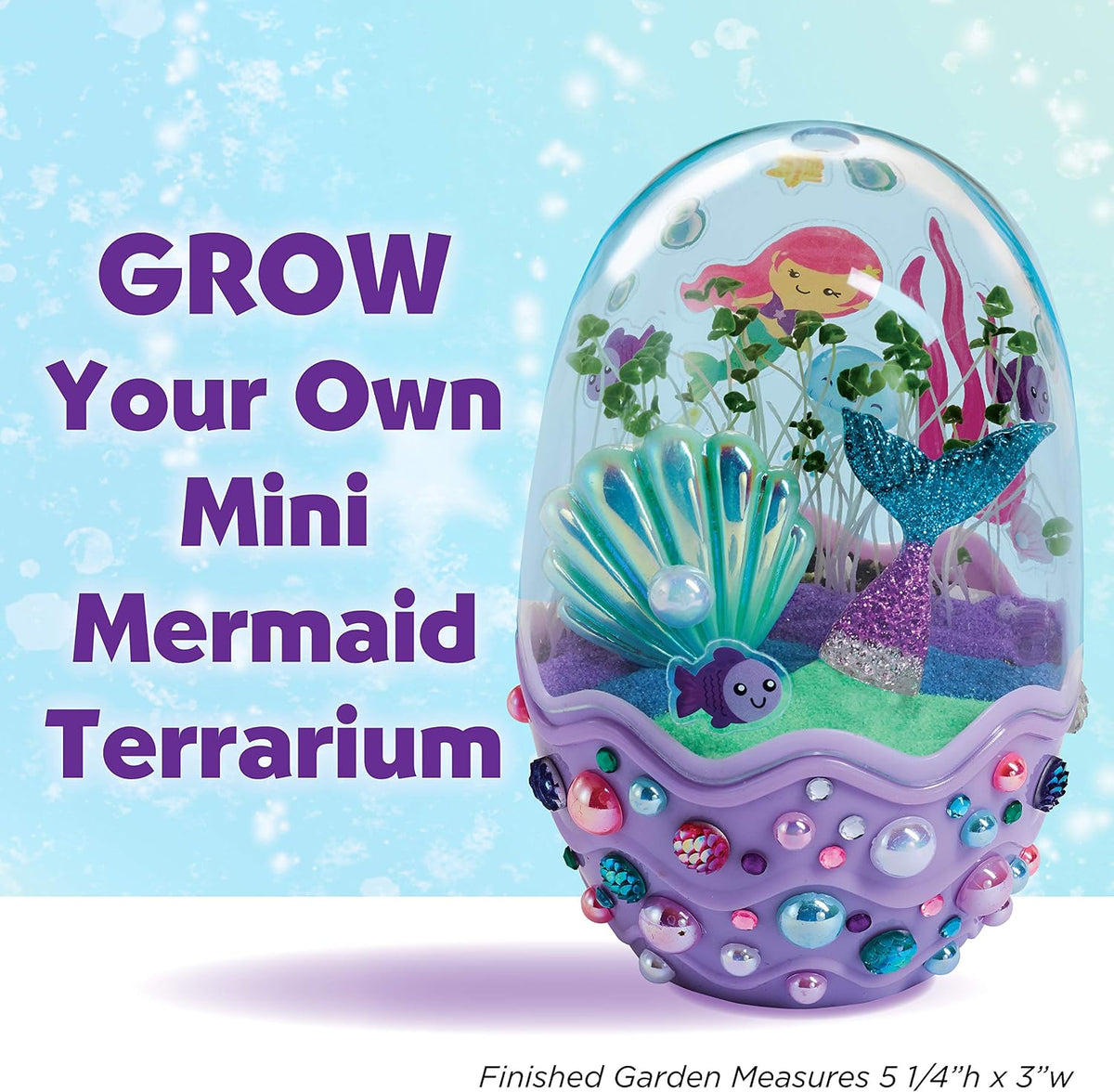 Mini Garden: Mermaid Terrarium Kit - Mermaid Gifts for Girls, Crafts and Toys, Stocking Stuffers for Kids (Ages 6+)