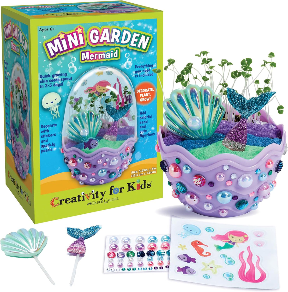 Mini Garden: Mermaid Terrarium Kit - Mermaid Gifts for Girls, Crafts and Toys, Stocking Stuffers for Kids (Ages 6+)