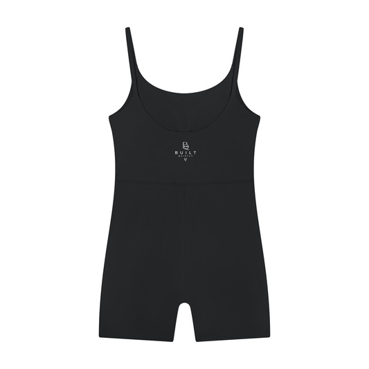 Women’s U-Neck Sculpting Workout Romper – Yoga & Gym One-Piece