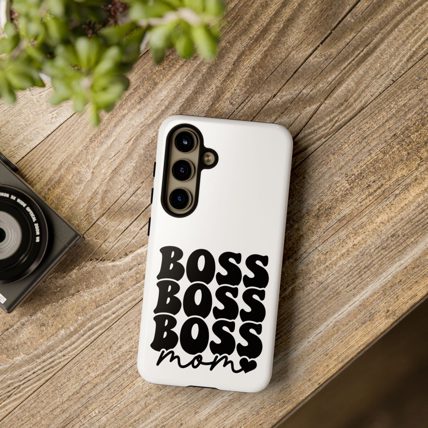 Boss Mom Phone Case — Bold Retro Script Protective Phone Cover