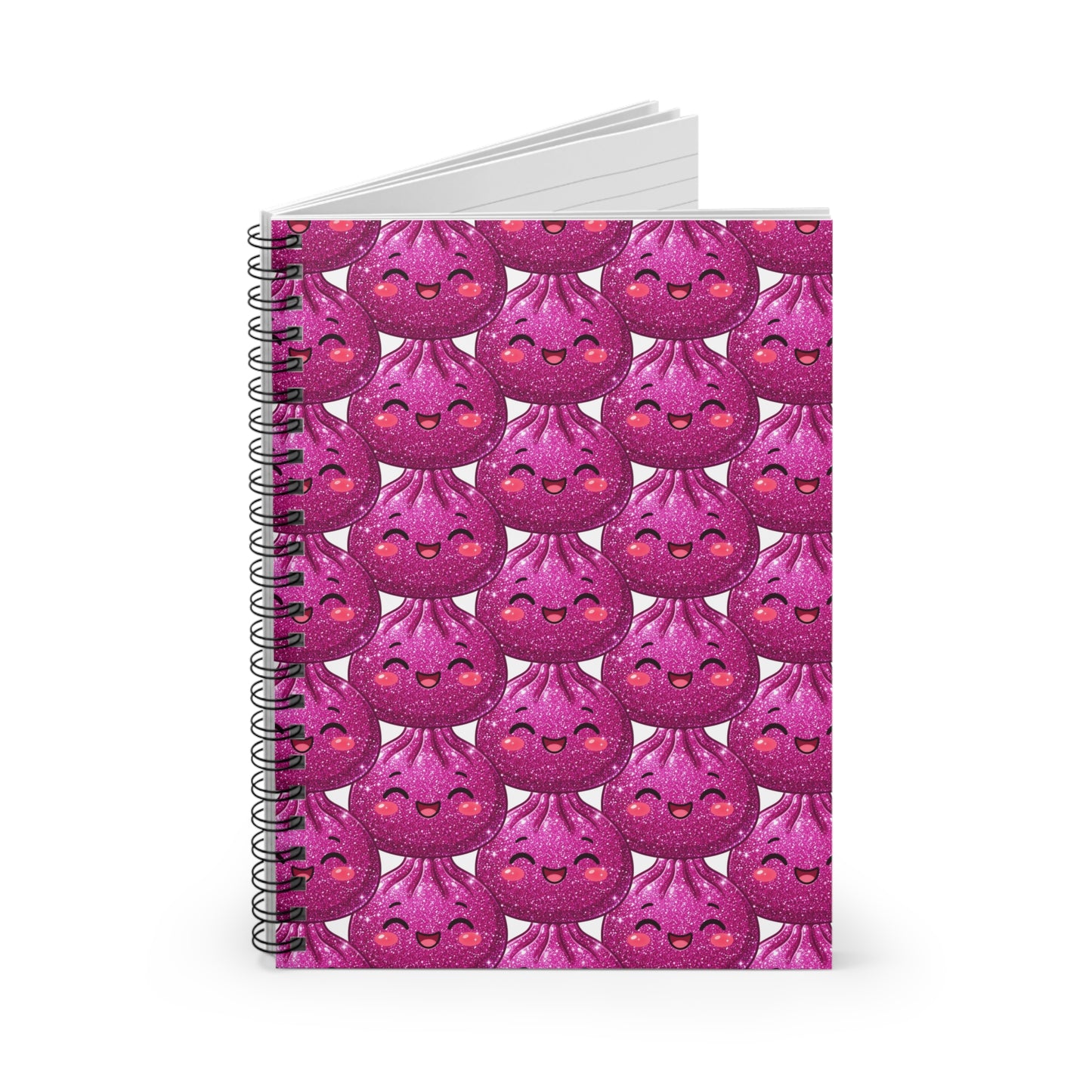 Pink Kawaii Cat Spiral Notebook — Cute Patterned Ruled Journal for School & Notes