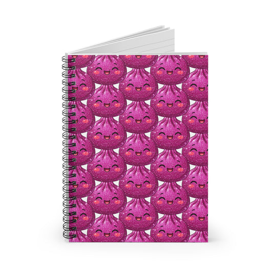 Pink Kawaii Cat Spiral Notebook — Cute Patterned Ruled Journal for School & Notes