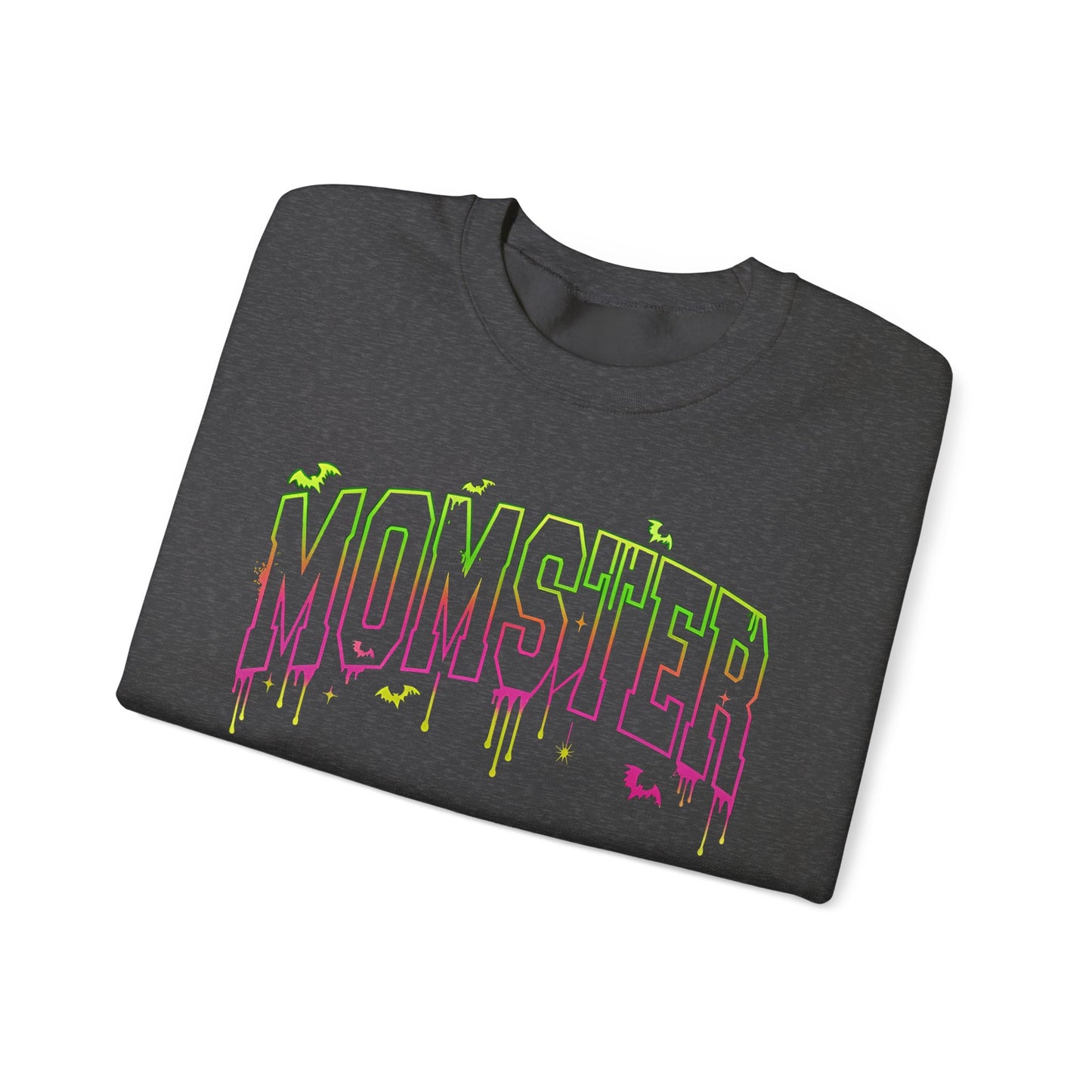 Momster Graphic Sweatshirt — Dripping Neon Halloween Mom Crewneck - Mom Halloween Sweatshirt - Mom Sweater - Mom Halloween Costume - Halloween shirt -