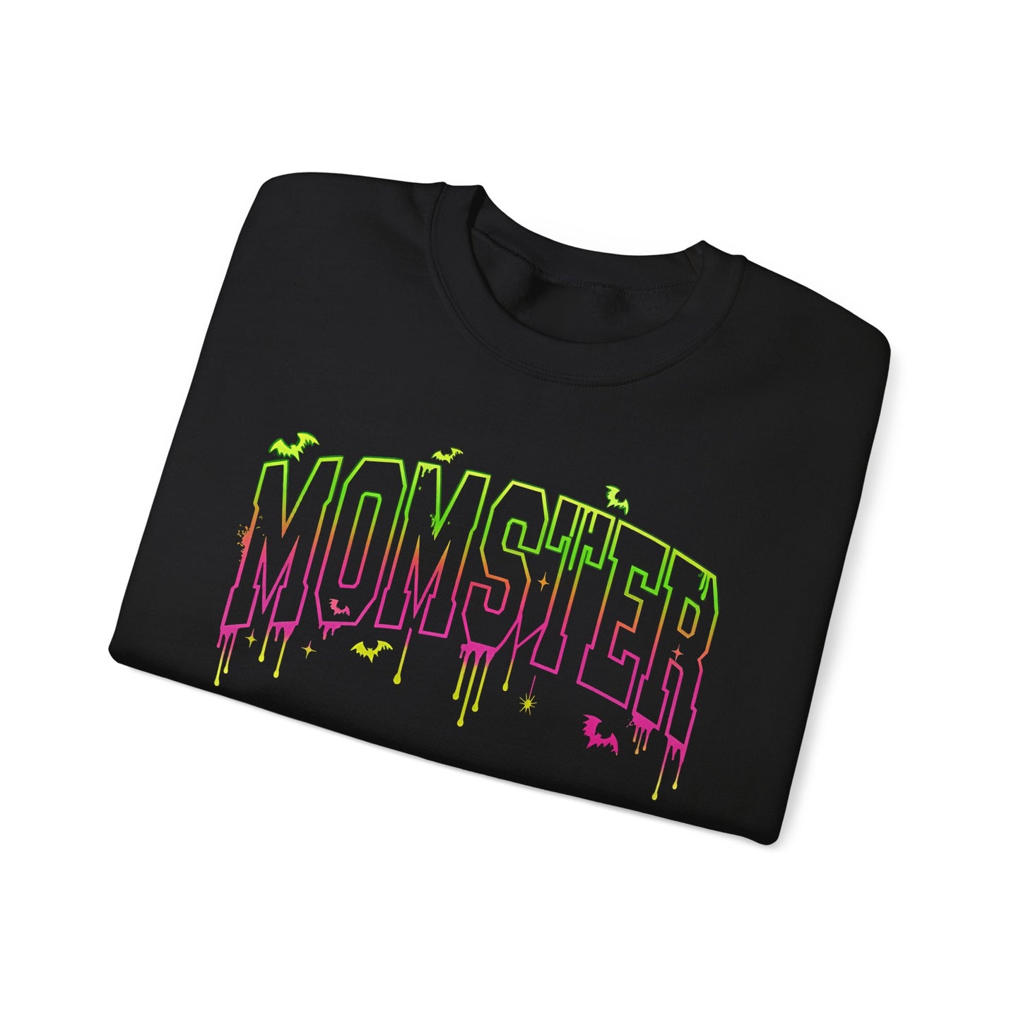 Momster Graphic Sweatshirt — Dripping Neon Halloween Mom Crewneck - Mom Halloween Sweatshirt - Mom Sweater - Mom Halloween Costume - Halloween shirt -