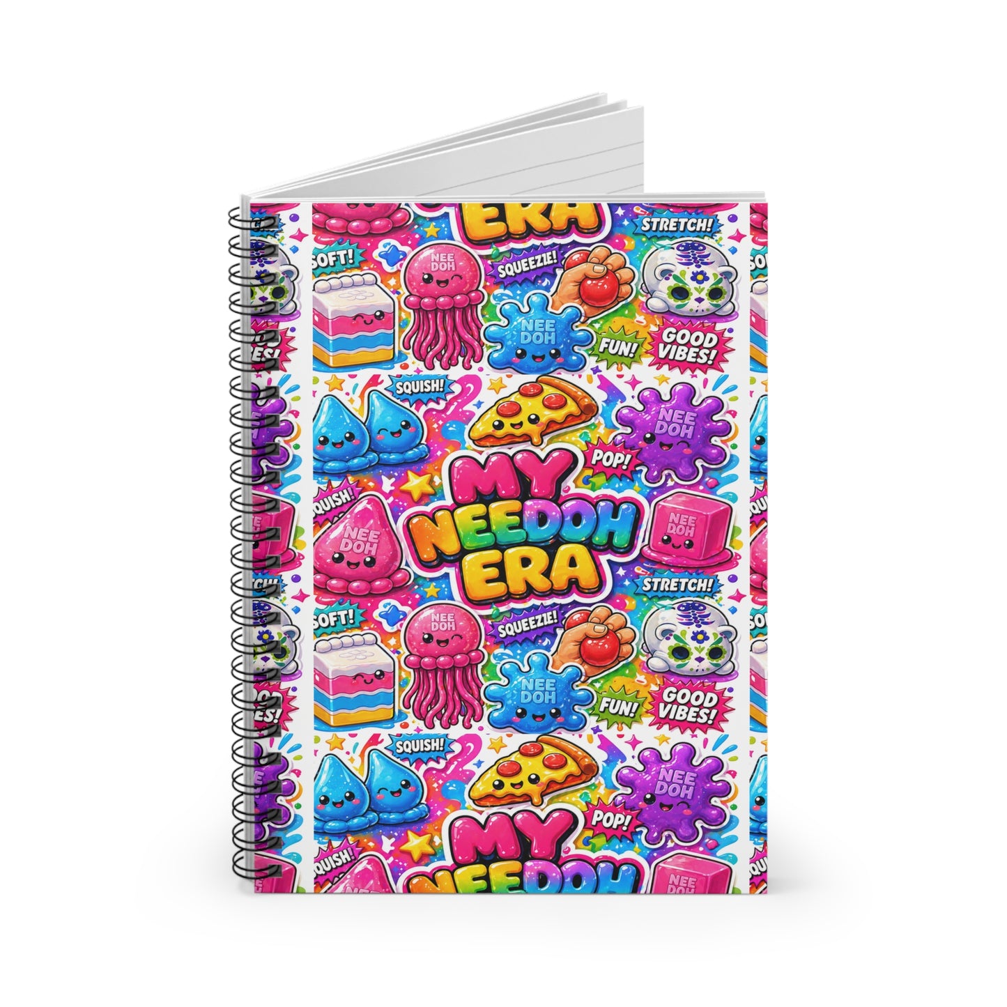 My Needoh Era Spiral Notebook — Colorful Kawaii Sticker Collage Ruled Journal