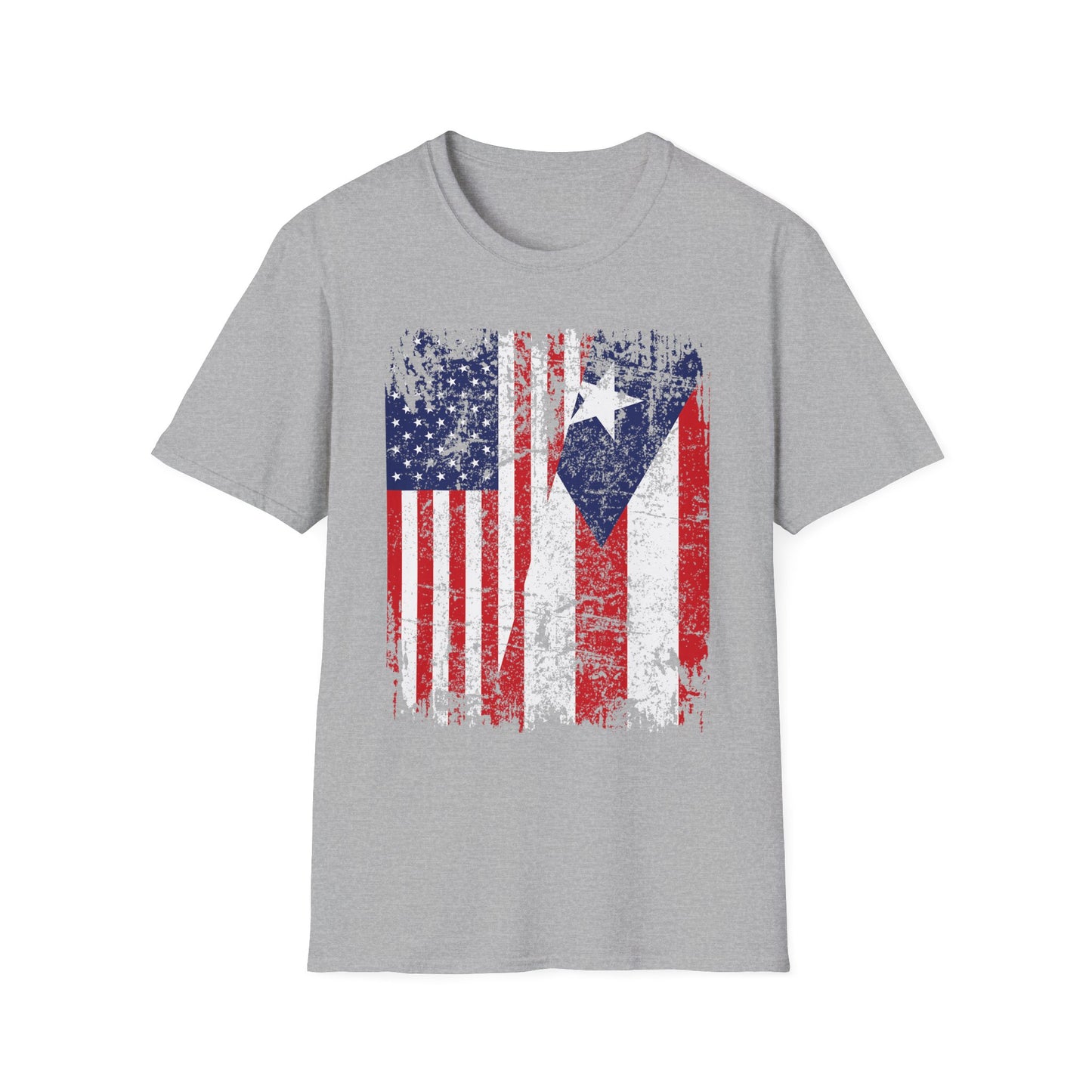 Puerto Rico USA Flag T-Shirt — Distressed Puerto Rican American Pride Tee