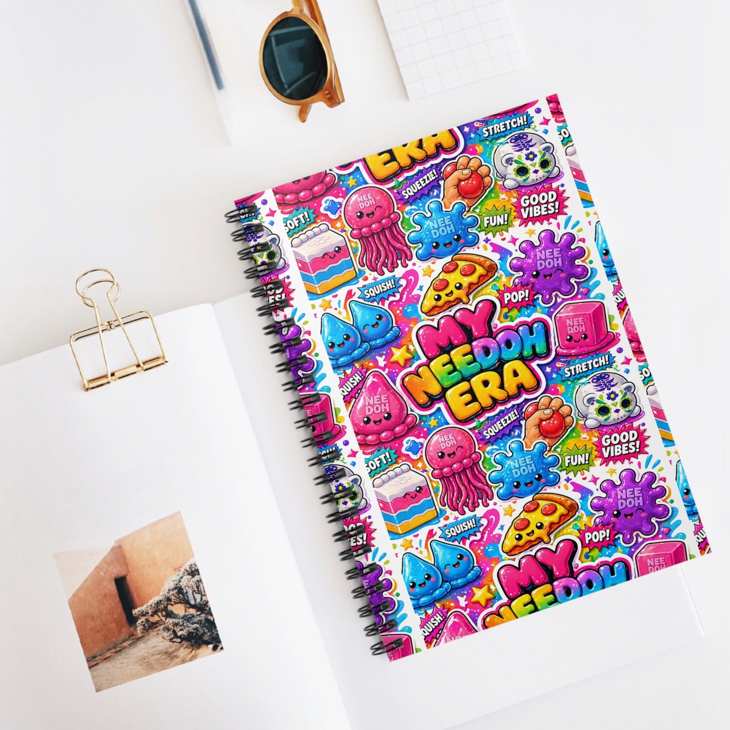 My Needoh Era Spiral Notebook — Colorful Kawaii Sticker Collage Ruled Journal