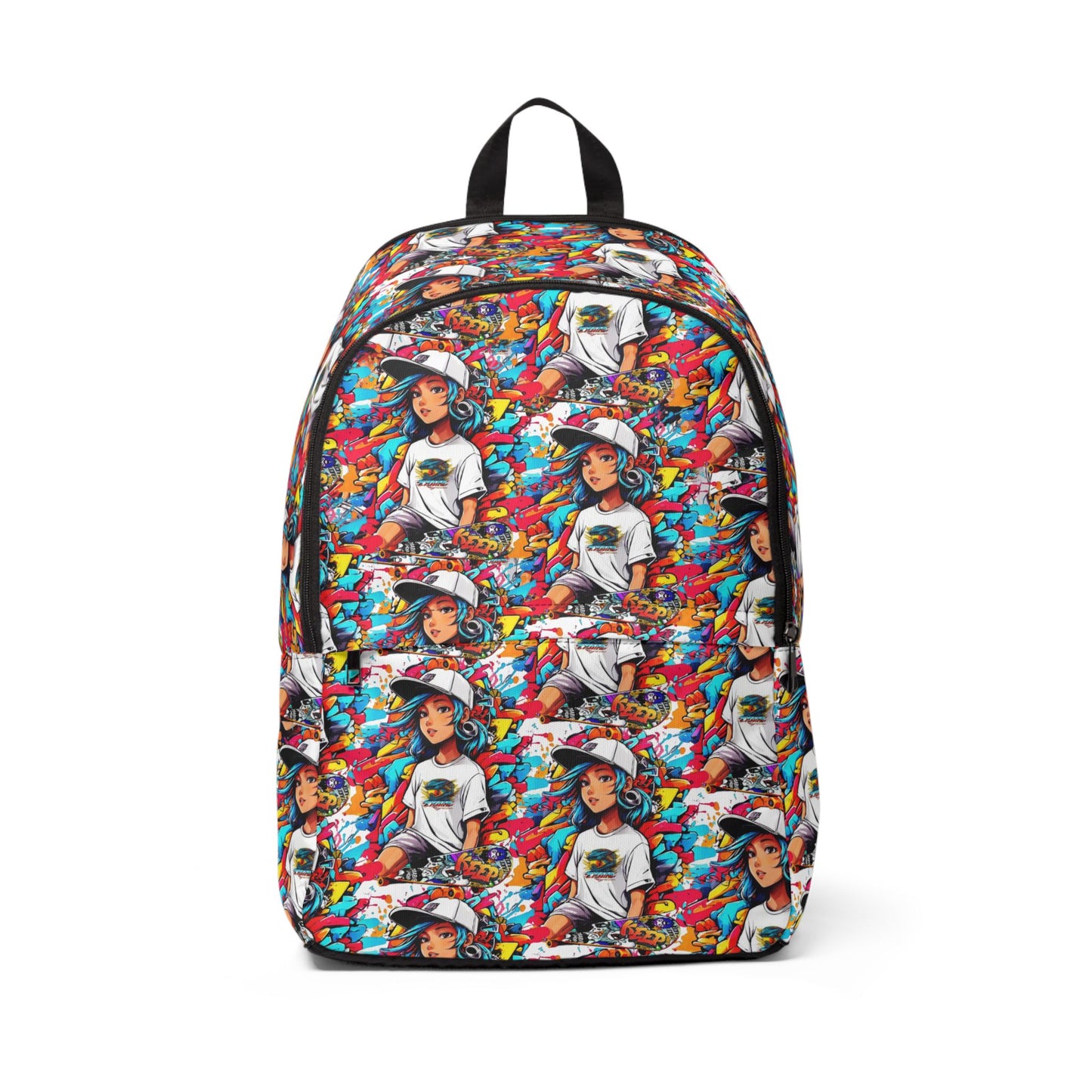 Colorful Anime Girl All-Over Print Backpack — Vibrant Streetwear School Bag