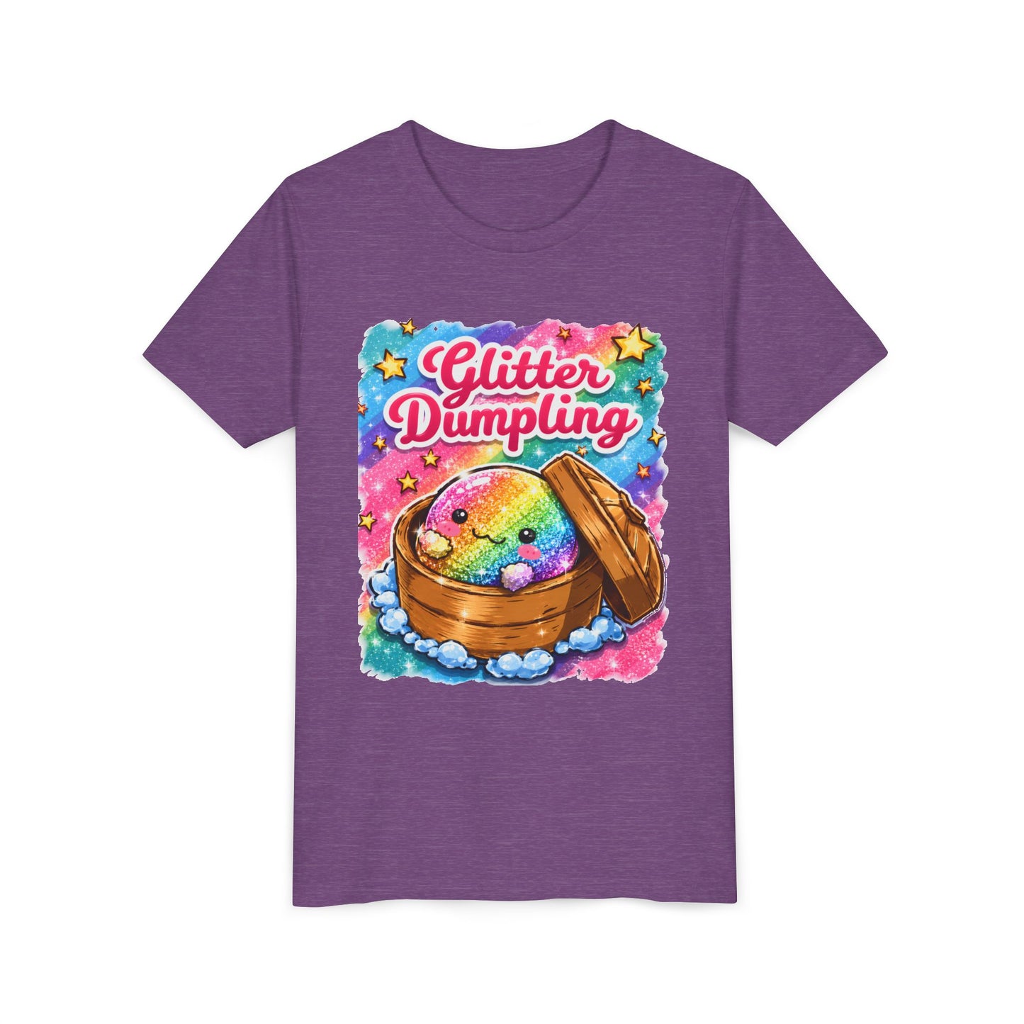 Youth Tee — 'Glitter Dumpling' Rainbow Kawaii Dumpling Shirt