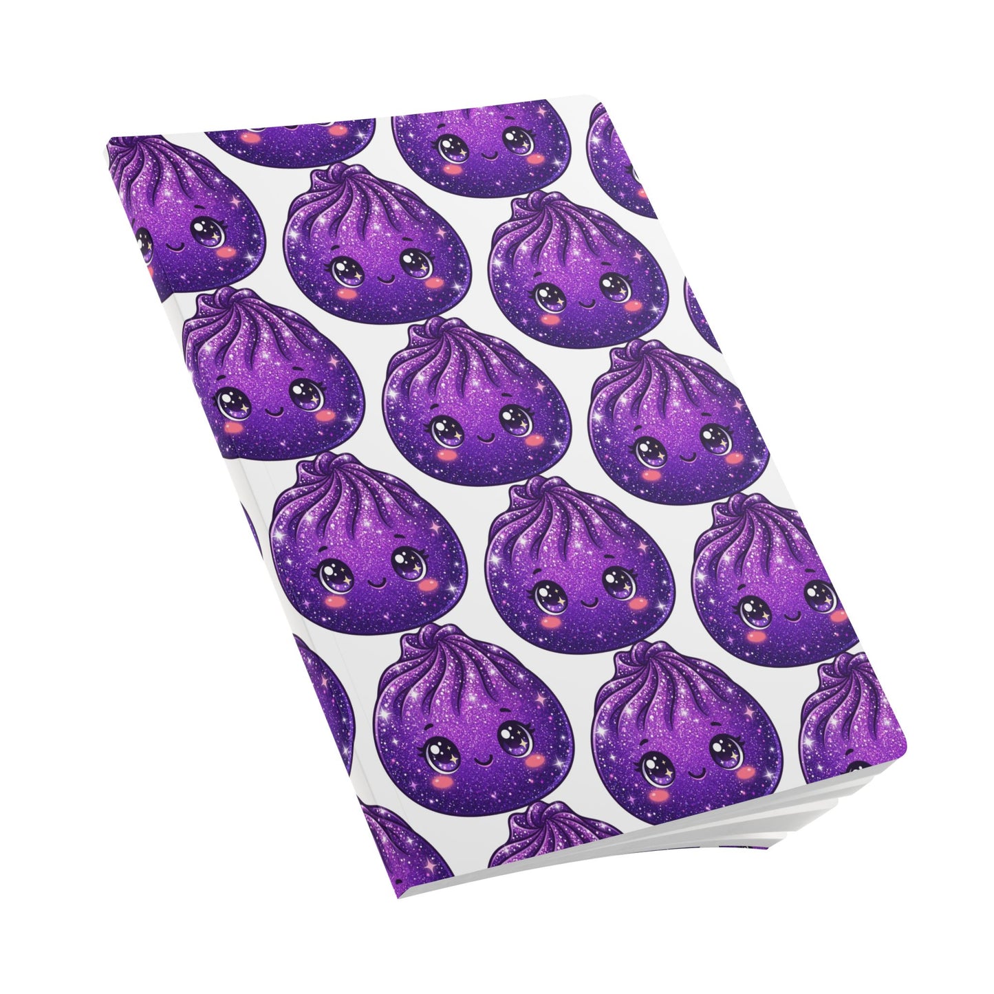 Galaxy Dumpling Softcover Journal — Cute Kawaii Purple Pattern Notebook