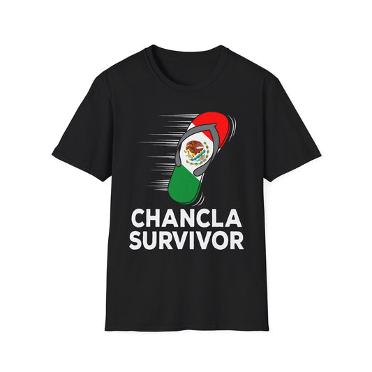Chancla Survivor T-Shirt — Funny Mexican Flag Flip-Flop Shirt