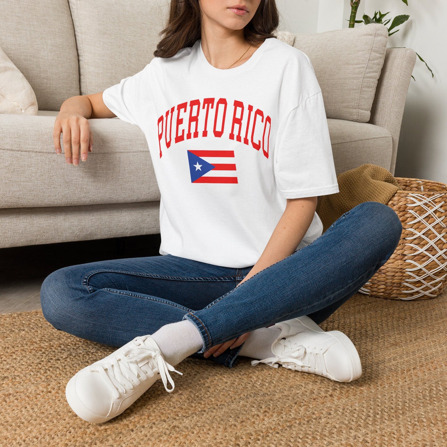 Puerto Rico Flag T-Shirt — Bold Red Arch College Tee