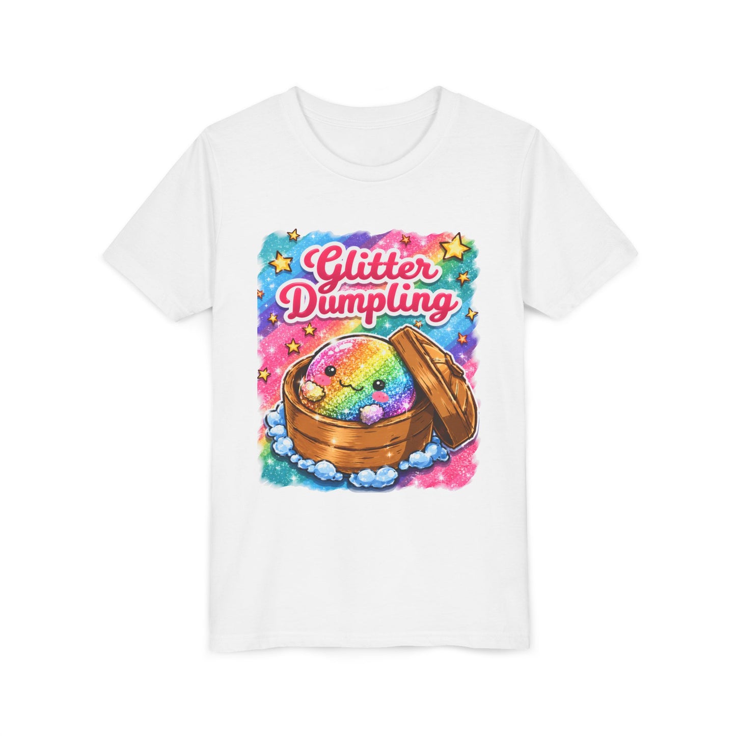 Youth Tee — 'Glitter Dumpling' Rainbow Kawaii Dumpling Shirt