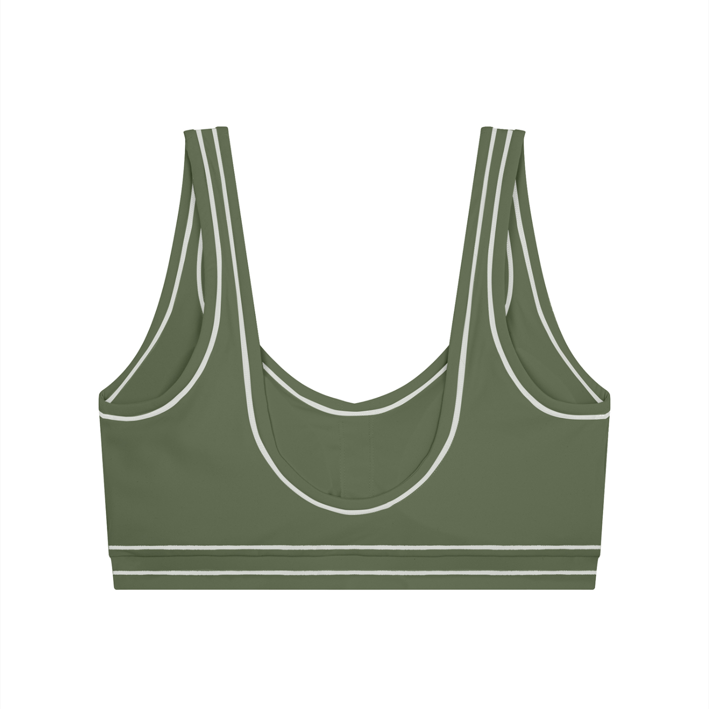 Women’s Topstitch Sports Bra – U-Neck Yoga & Workout Crop Top