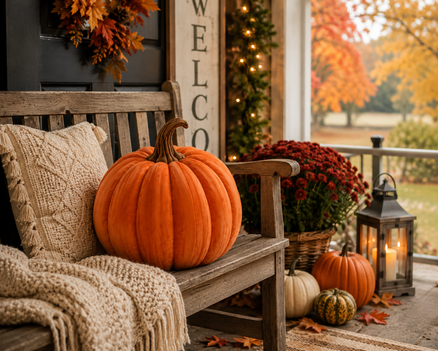 Pumpkin Shaped Pillow — Decorative Fall Pumpkin Cushion for Autumn & Halloween