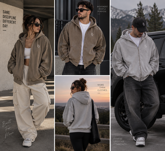 BZ Unisex 420 GSM Snow Wash Zip Hoodie | Heavyweight Streetwear