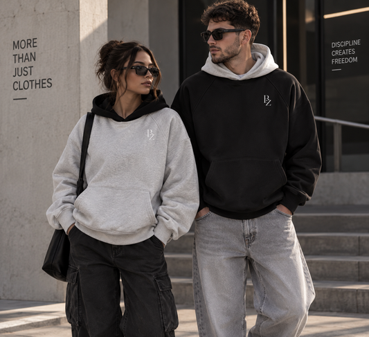 BZ Unisex Fleece Color Block Hoodie | Premium Gym & Streetwear