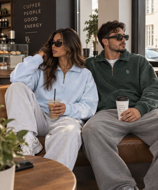 BZ Unisex Vintage Wash Quarter-Zip Sweatshirt | 350 GSM Streetwear