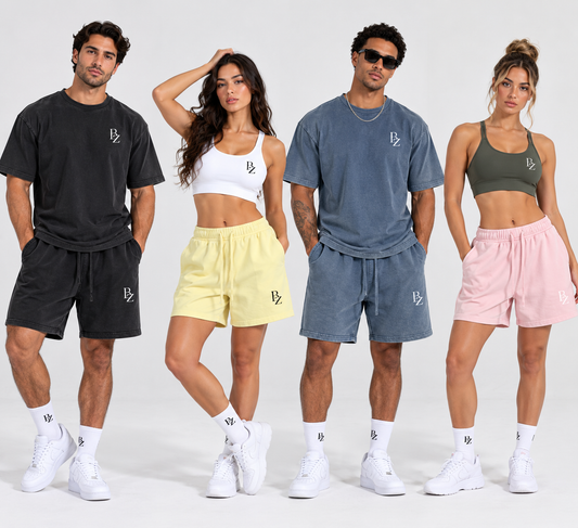 BZ Unisex 360 GSM Vintage Wash Cotton Shorts | Premium Gym Streetwear