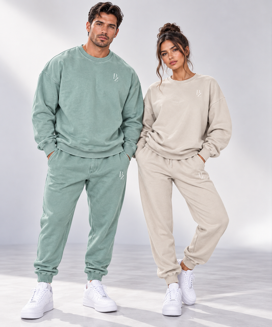BZ Unisex Vintage Wash Heavyweight Sweatshirt | Oversized Fleece Crewneck