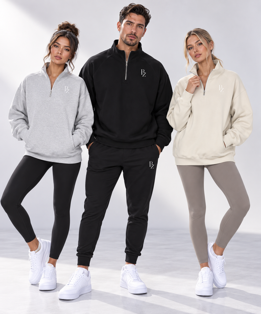 BZ Unisex Quarter-Zip Sweatshirt | Premium Drop-Shoulder Pullover