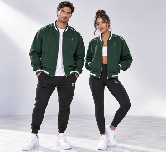 BZ Unisex Contrast Piping Bomber Jacket | Heavyweight Zip Training Jacket