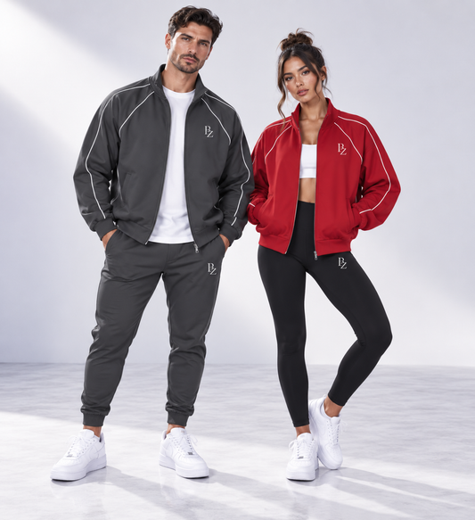 BZ Unisex Reflective Stripe Raglan Jacket | Heavyweight Performance Zip-Up