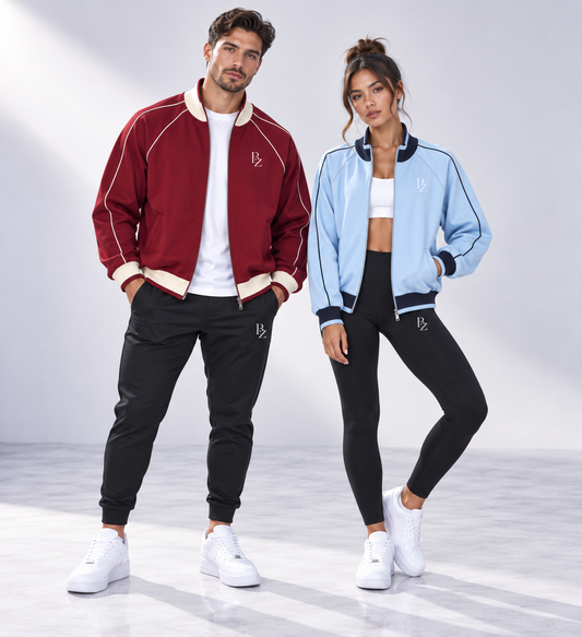 BZ Unisex Color-Block Raglan Track Jacket | Heavyweight Zip-Up