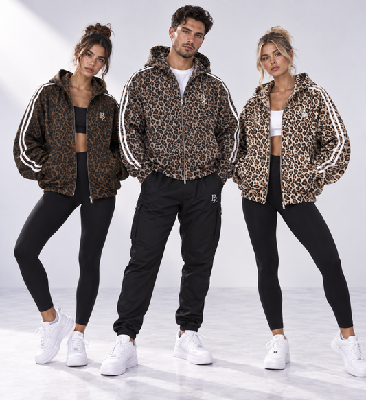 BZ Unisex Leopard Heavyweight Zip Hoodie | Oversized Streetwear Hoodie