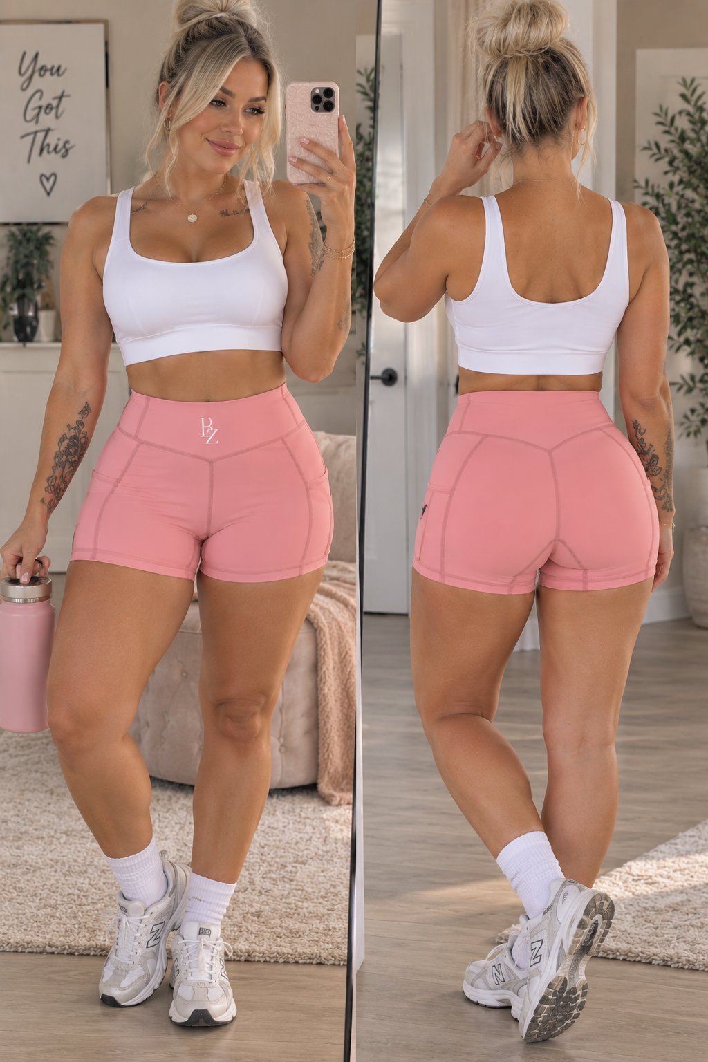 Women’s High-Waisted Yoga Shorts with Pockets – Sculpting Workout Shorts