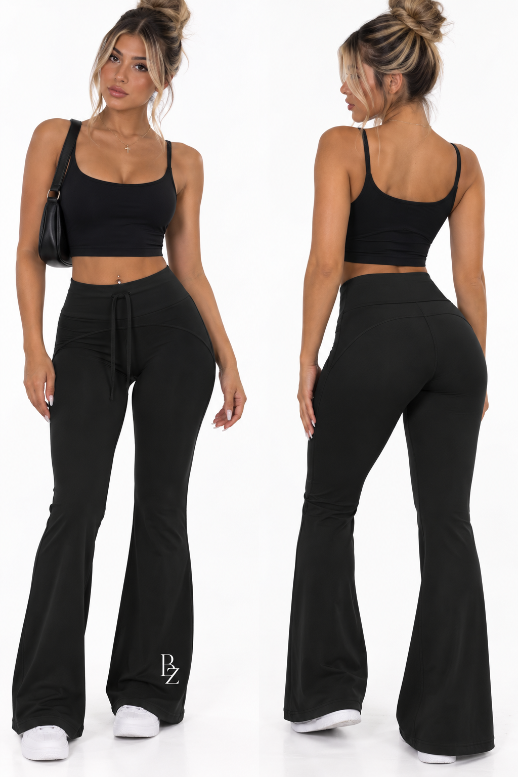 Women’s High-Waisted Flare Yoga Pants – Drawstring Pilates & Workout Pants