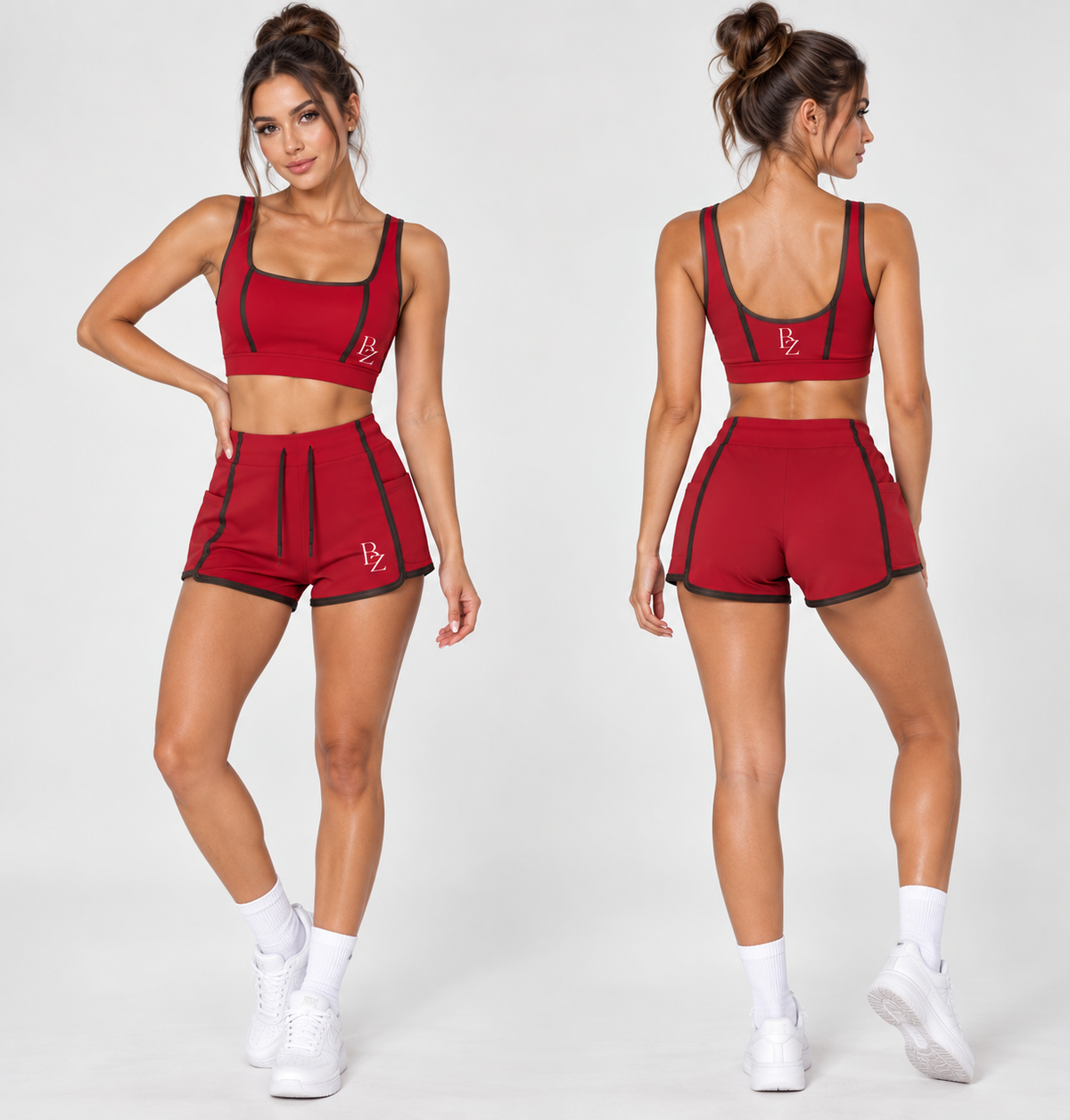 Women’s High-Waisted Color Block Yoga Shorts – Sculpting Workout Shorts
