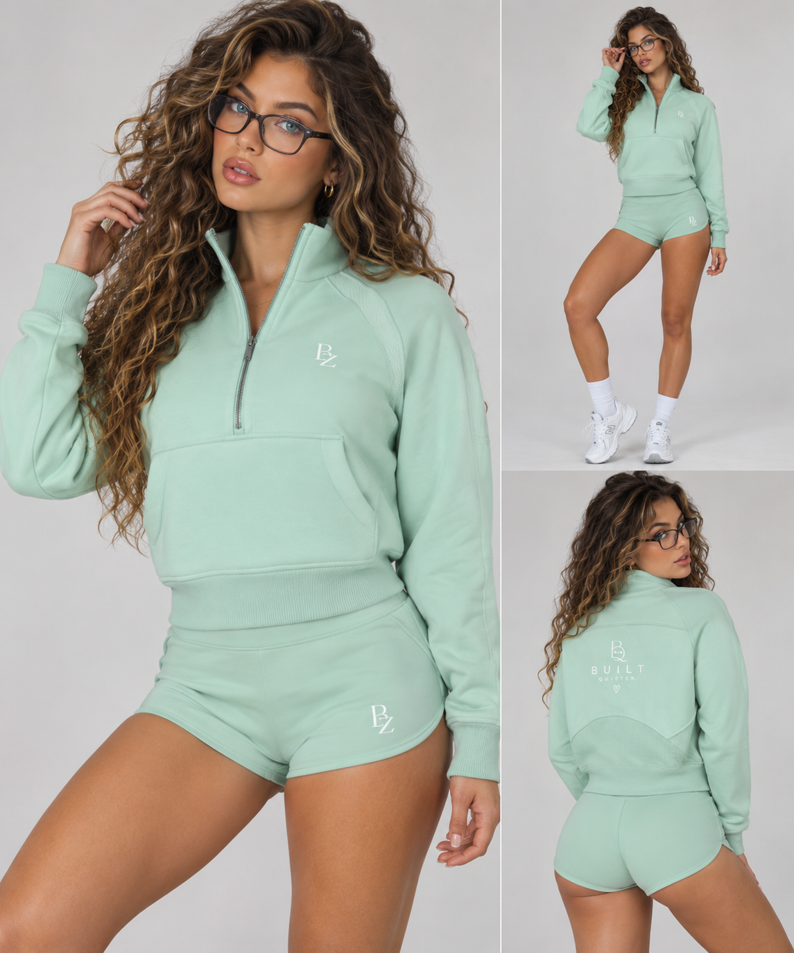 Women’s Cropped Half-Zip Sweatshirt – Cozy Gym & Athleisure Pullover