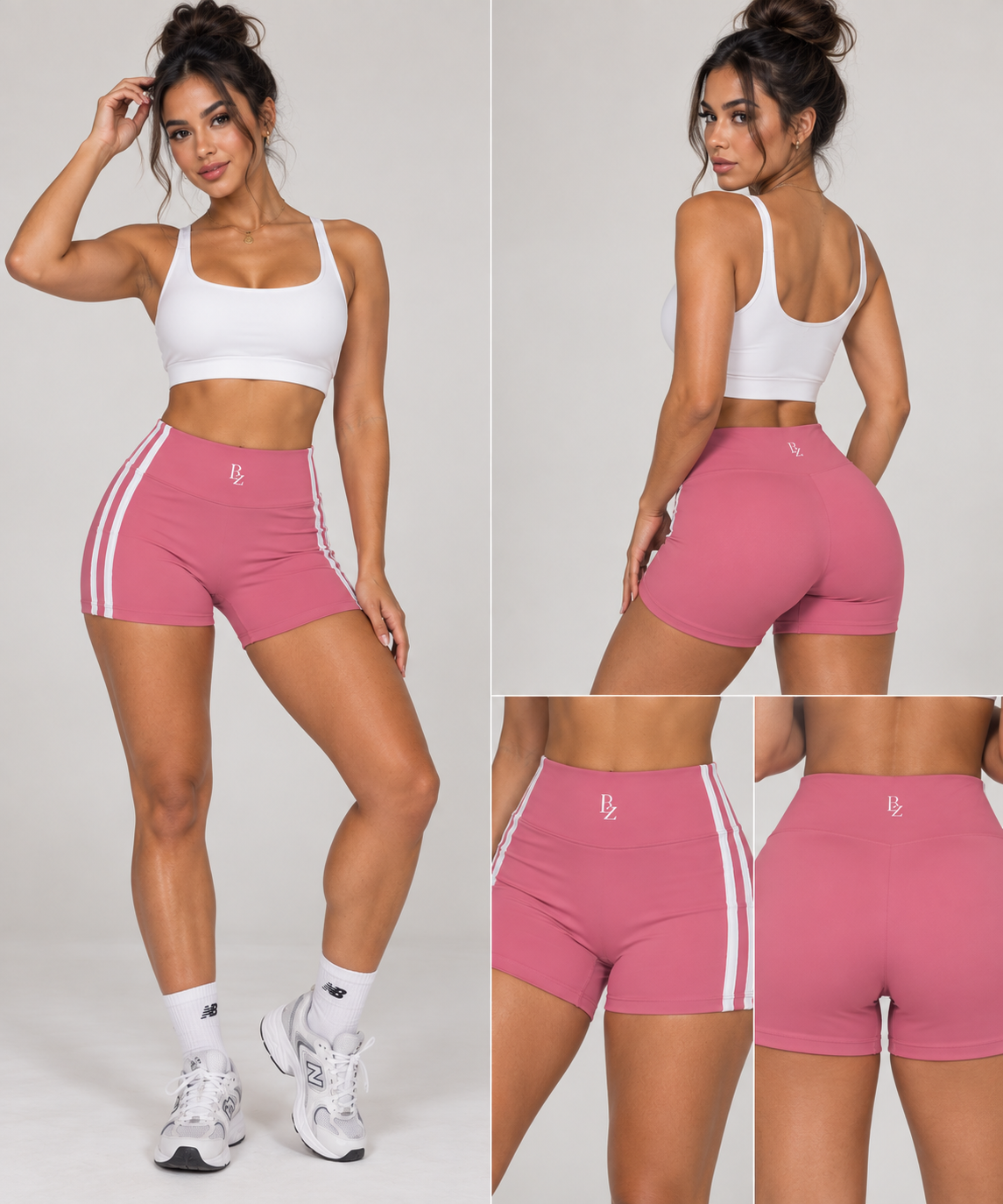 Women’s High-Waisted Color Block Workout Shorts – Sculpting Yoga & Gym Shorts