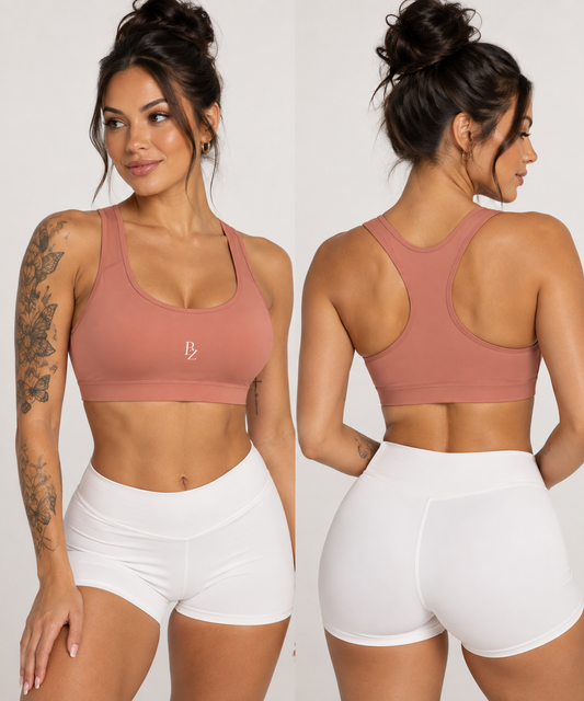 Women’s Backless Cropped Sports Bra – U-Neck Workout Top