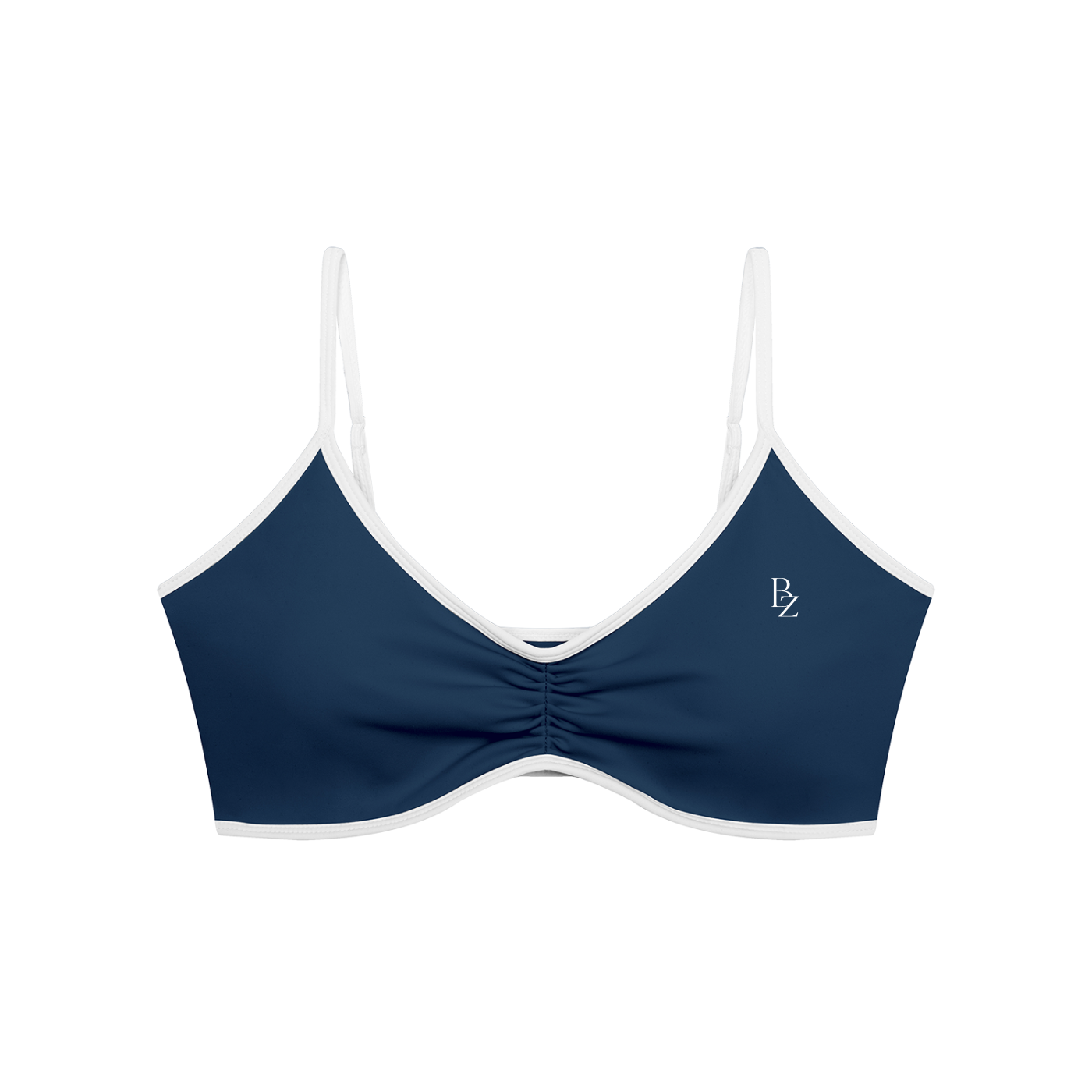 Women’s Ruched V-Neck Sports Bra – Color Block Workout Crop Top
