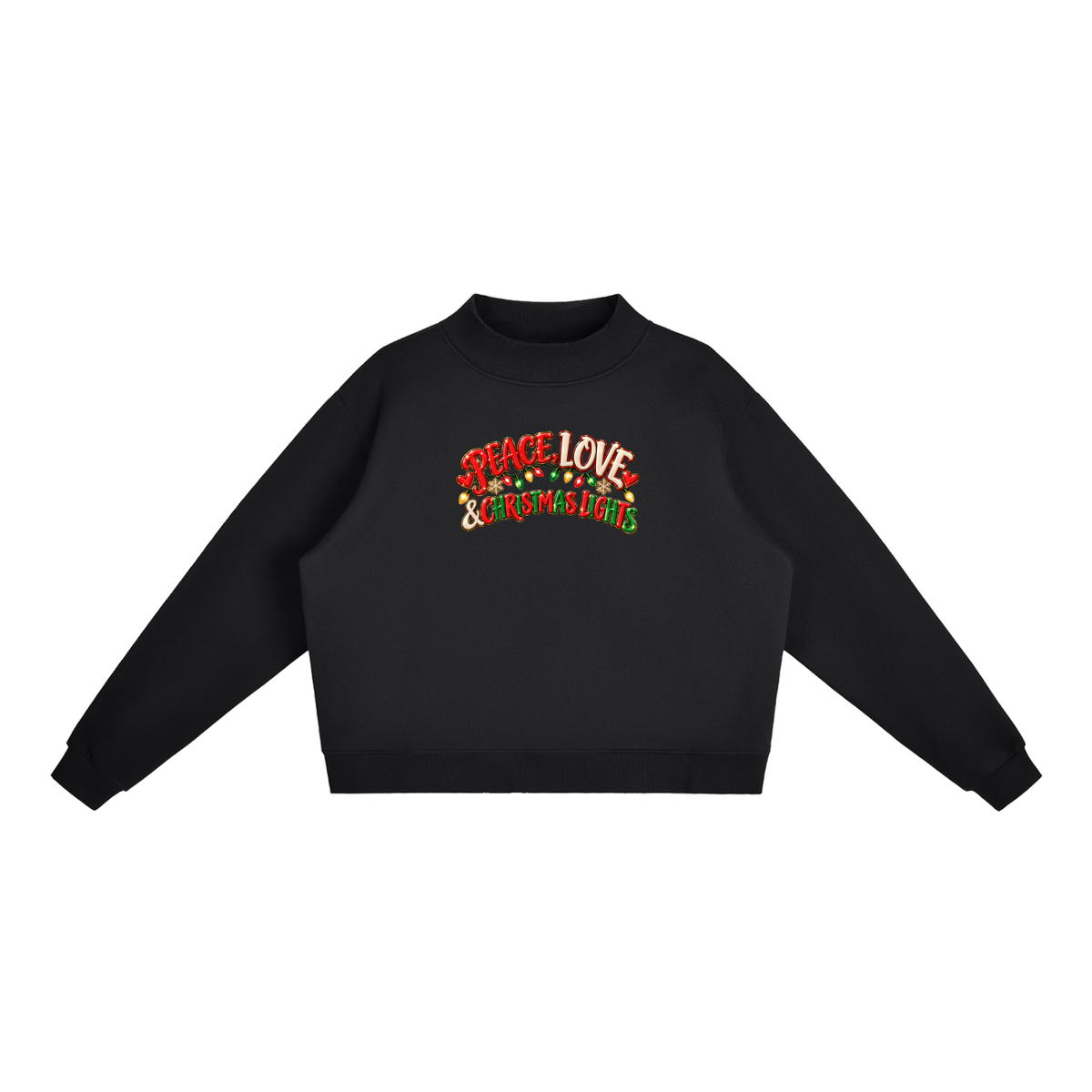 Essential Fleece Mock-Neck Crew Sweatshirt