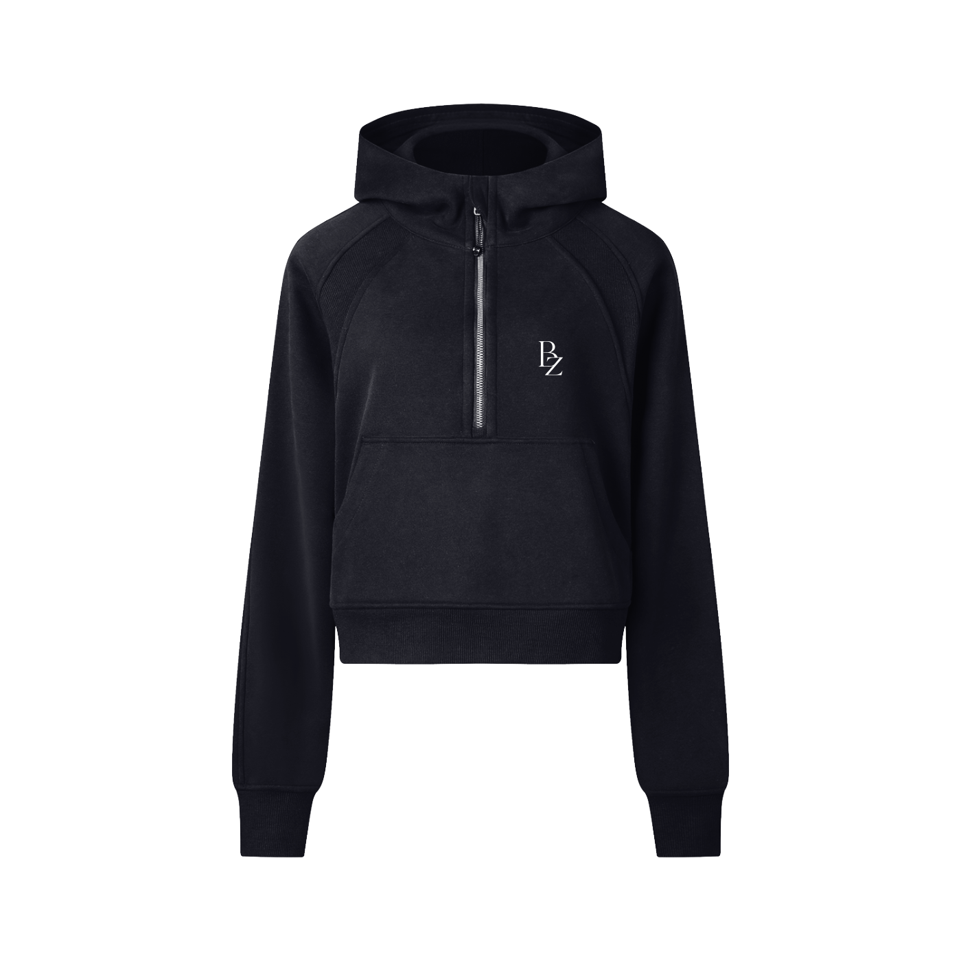 Women’s Cropped Half-Zip Hoodie – Heavyweight Workout & Athleisure Pullover