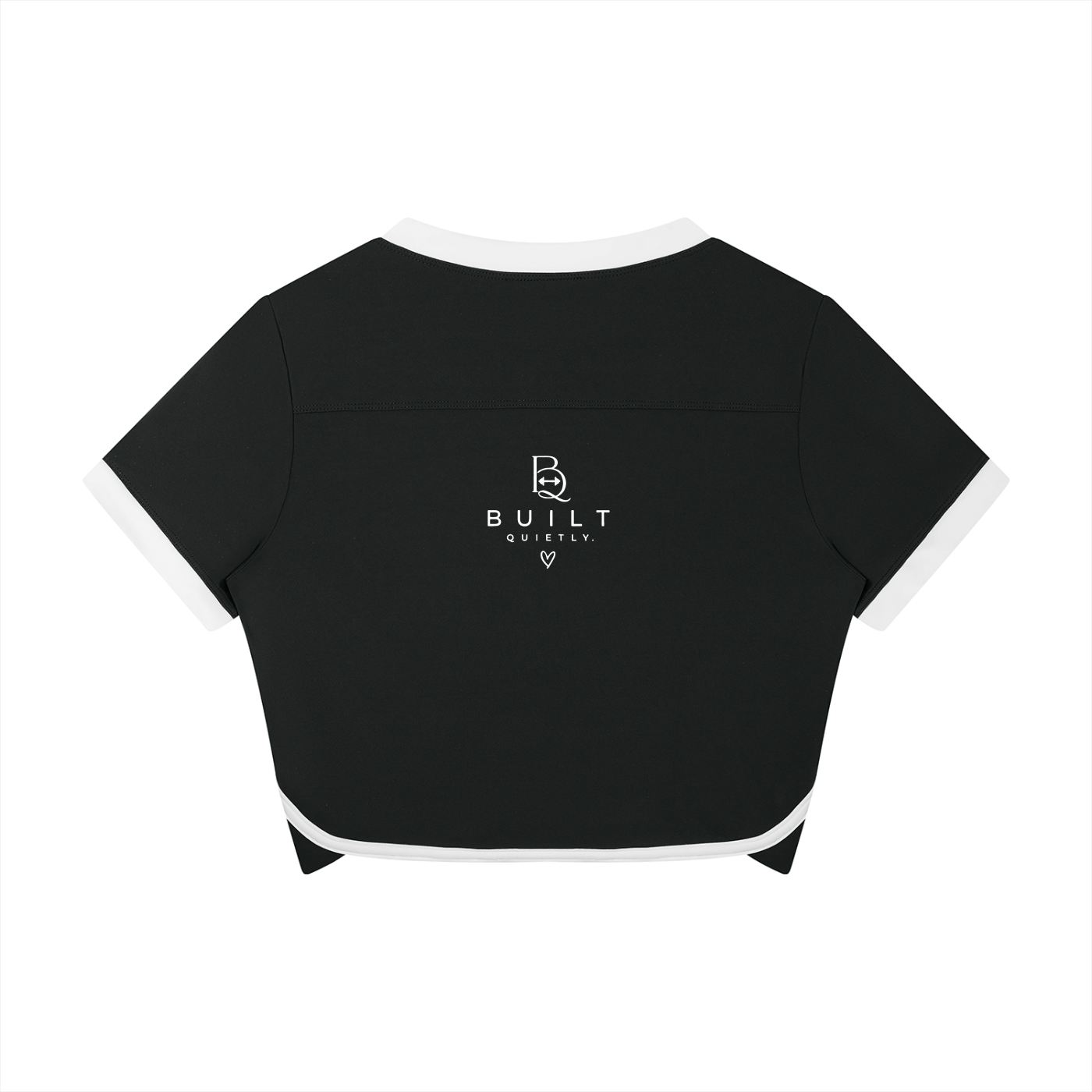 Women’s Color Block Cropped Workout Top – V-Neck Performance T-Shirt