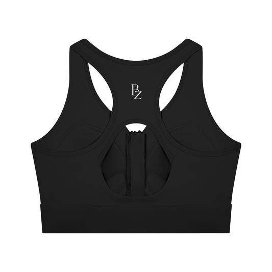 Women’s Front Zip Sports Bra – Cropped Yoga & Workout Top