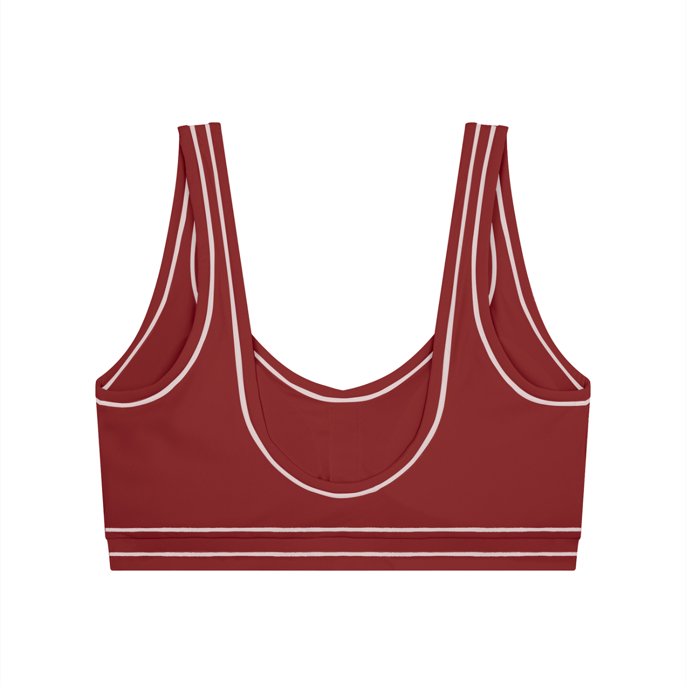 Women’s Topstitch Sports Bra – U-Neck Yoga & Workout Crop Top