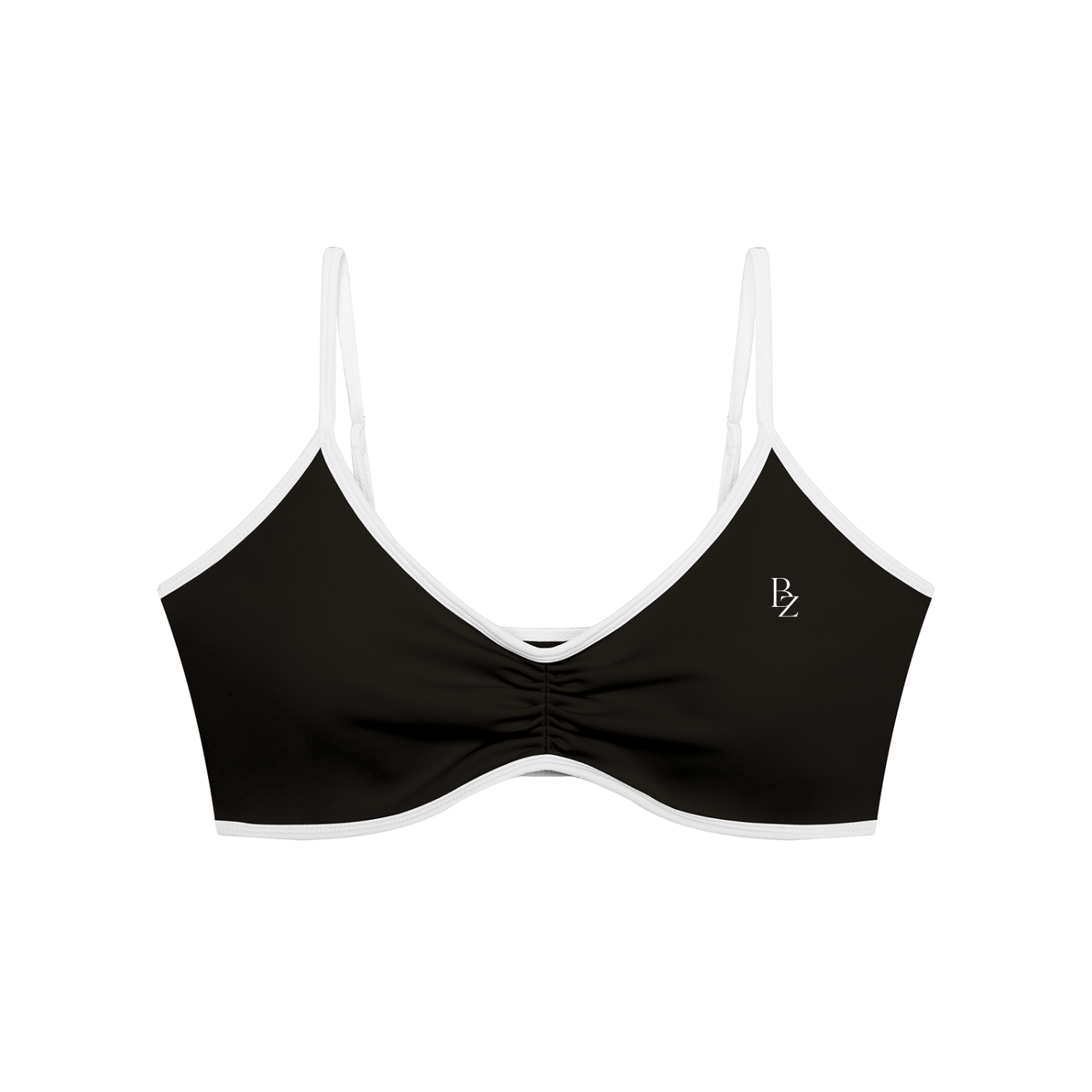 Women’s Ruched V-Neck Sports Bra – Color Block Workout Crop Top