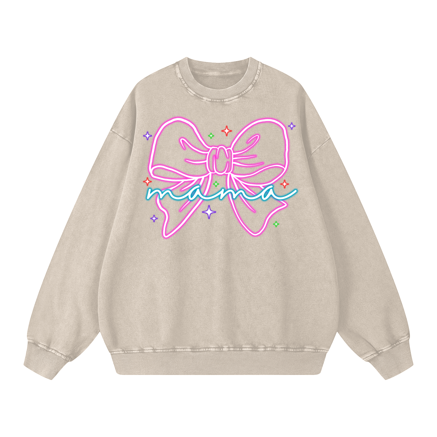 MAMA Oversized Sweatshirt - Halloween Sweater - Gifts for Mom - Halloween Costume - Neon Halloween Sweater