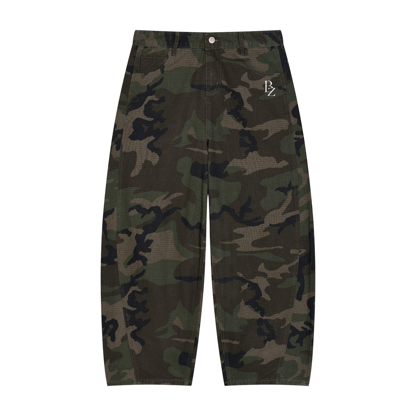 Men’s Camo Barrel Leg Cargo Pants