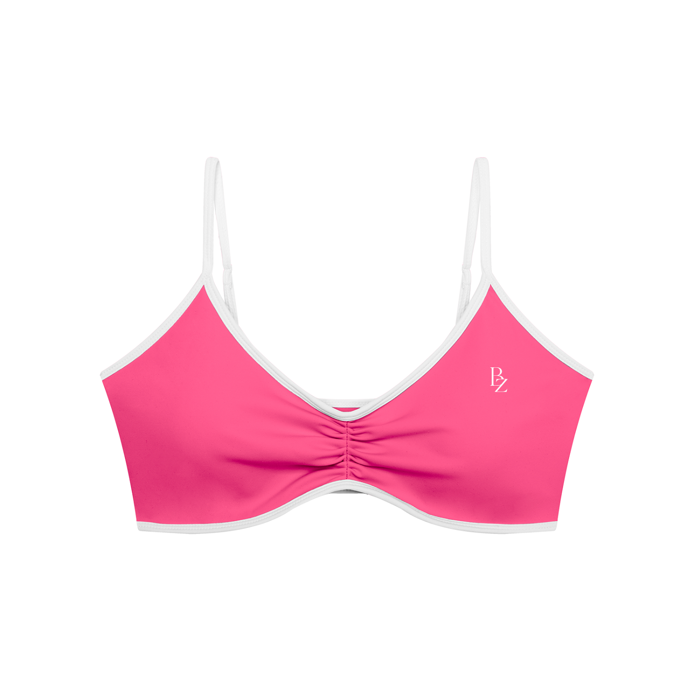 Women’s Ruched V-Neck Sports Bra – Color Block Workout Crop Top