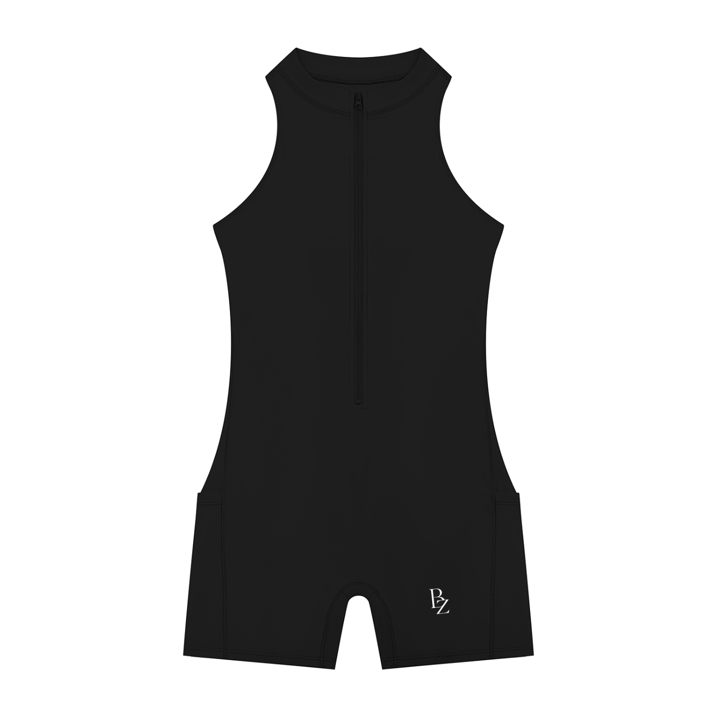 Women’s Quarter-Zip Workout Romper – Sculpting Yoga & Gym One-Piece