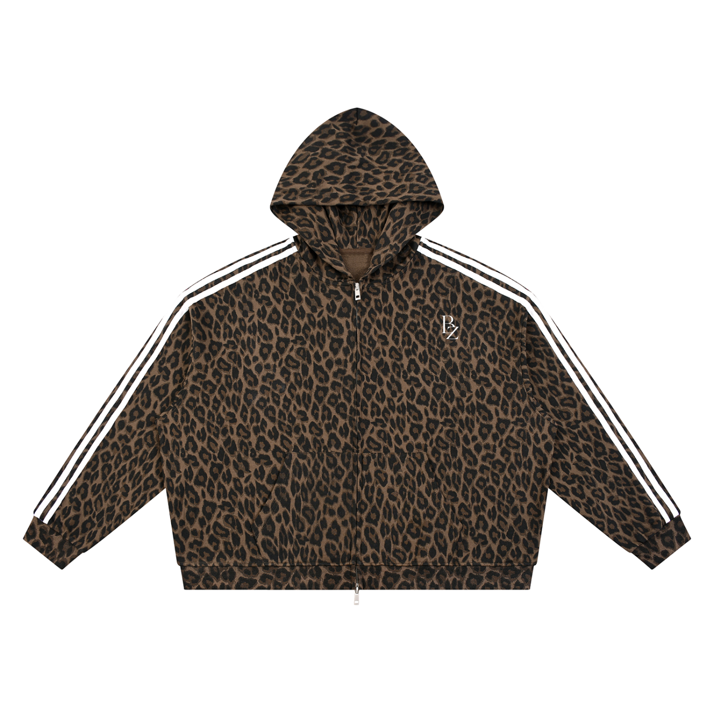 Unisex Leopard Full Zip Hoodie