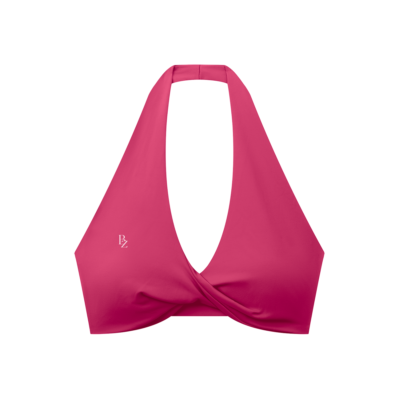 Women’s Pleated Halter Sports Bra – Twist Front Workout Crop Top