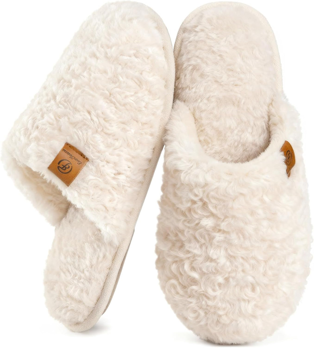 Women'S Fuzzy Slippers Warm Cozy Memory Foam Indoor House Shoes
